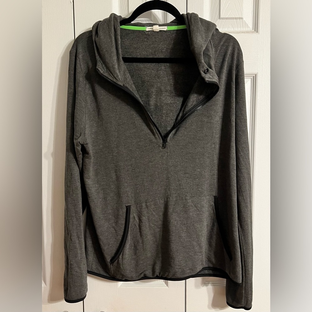 Kyanna Feather Fleece Half Zip Hoodie, M, gray